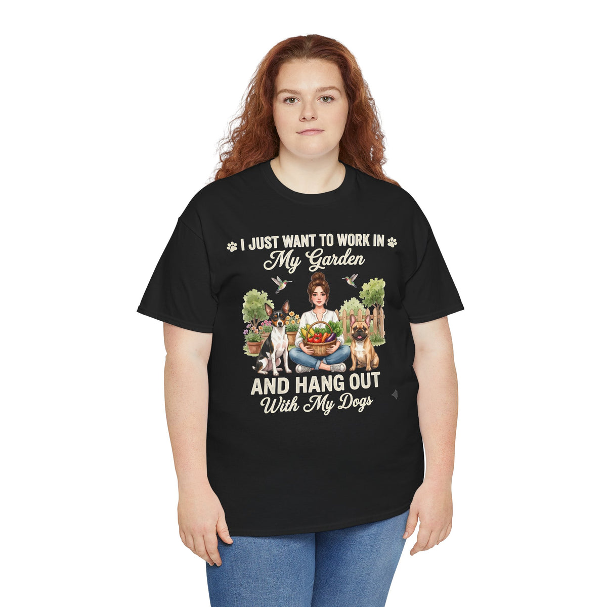 I Just Want To Work In My Garden And Hang Out With My Dogs Unisex T-Shirt — fresh garden harvest (v2)