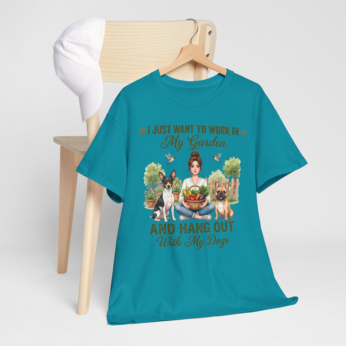 I Just Want To Work In My Garden And Hang Out With My Dogs Unisex T-Shirt — fresh garden harvest (v1)