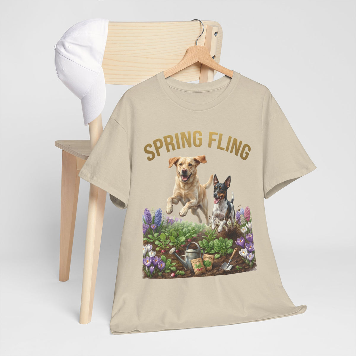 Spring Fling Yellow Lab & Rat Terrier Unisex T-Shirt