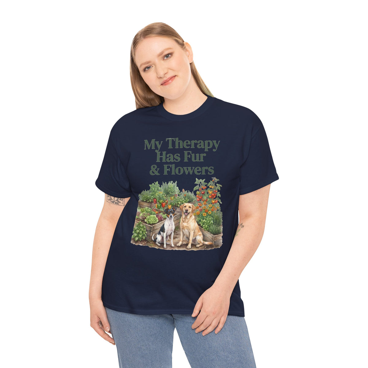 My Therapy Has Fur & Flowers Unisex T-Shirt