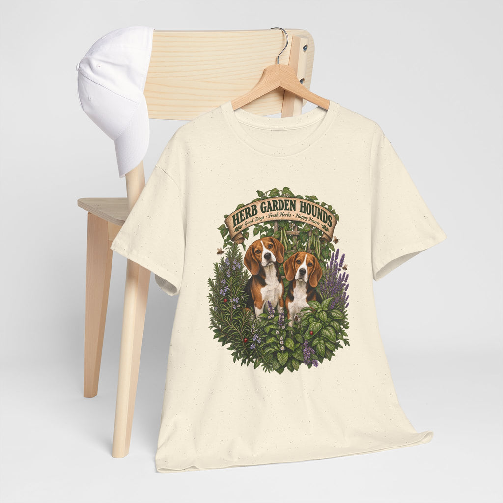 Herb Garden Hounds T-Shirt — Beagle Floral Gardening Tee