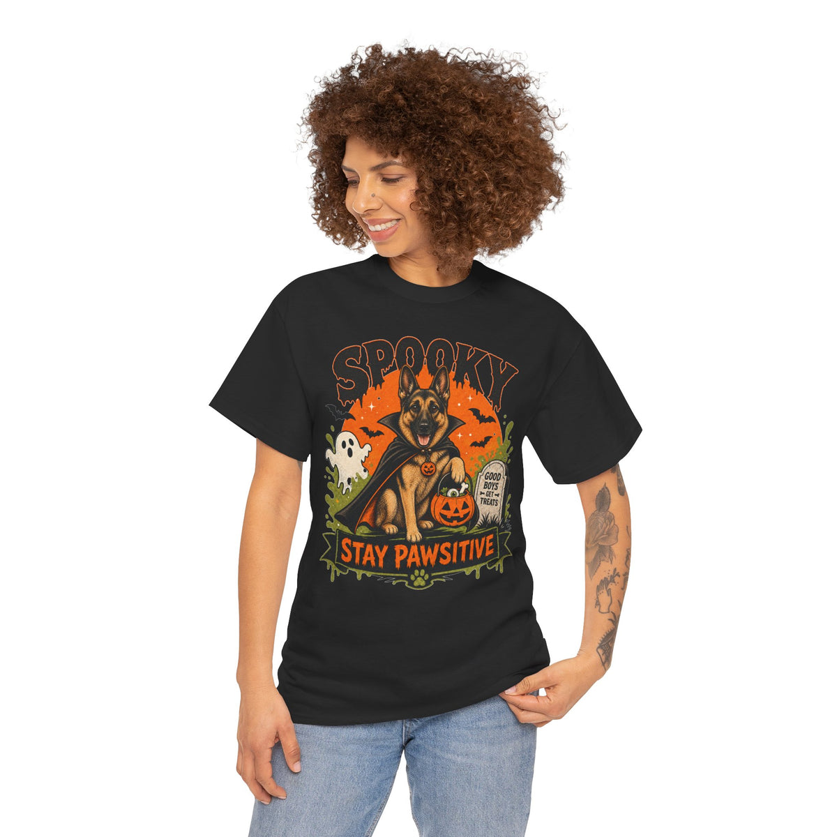 Spooky Stay Pawsitive Unisex T-Shirt