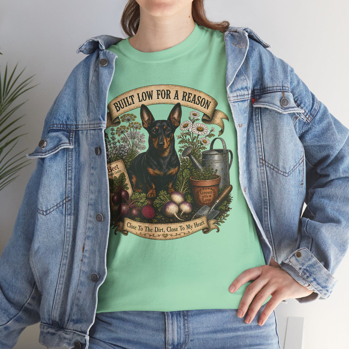 Built Low For A Reason Dachshund T-Shirt - Gardening & Dog Lover Tee