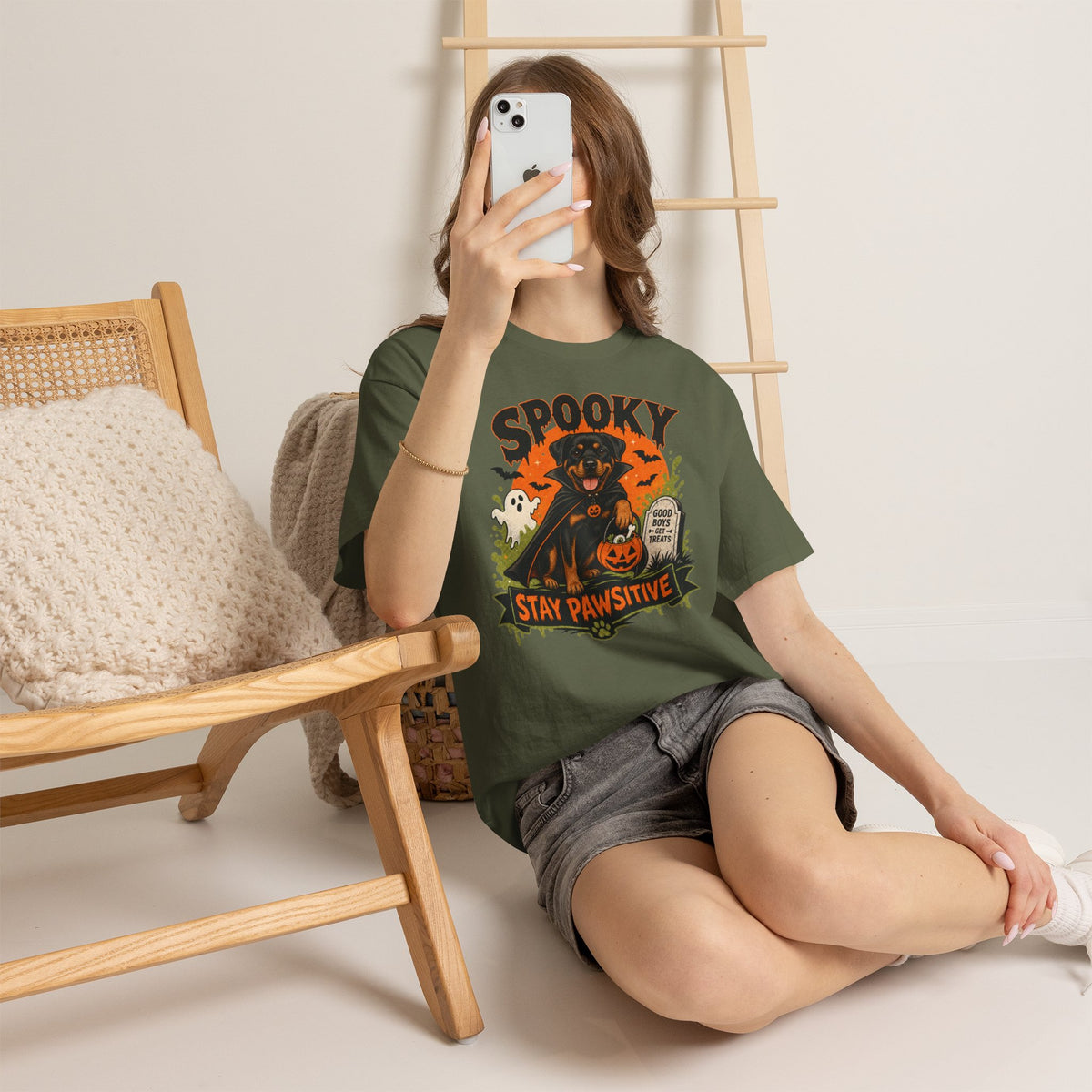 Spooky Stay Pawsitive Unisex T-Shirt