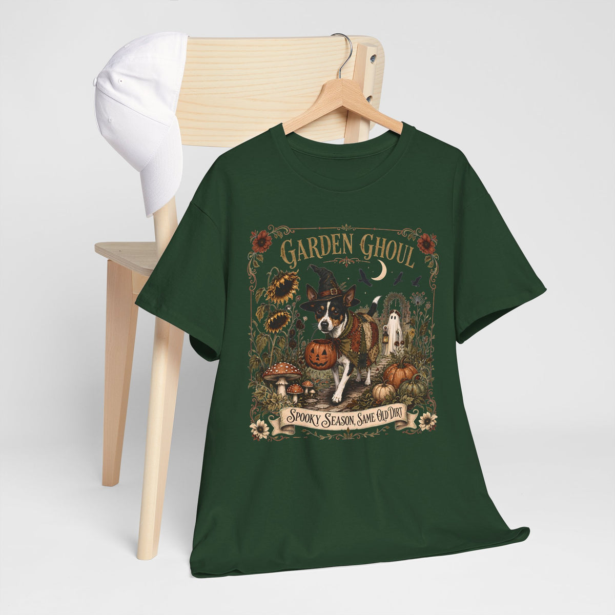 Garden Ghoul Spooky Season Same Old Dirt Unisex T-Shirt Rat Terrier