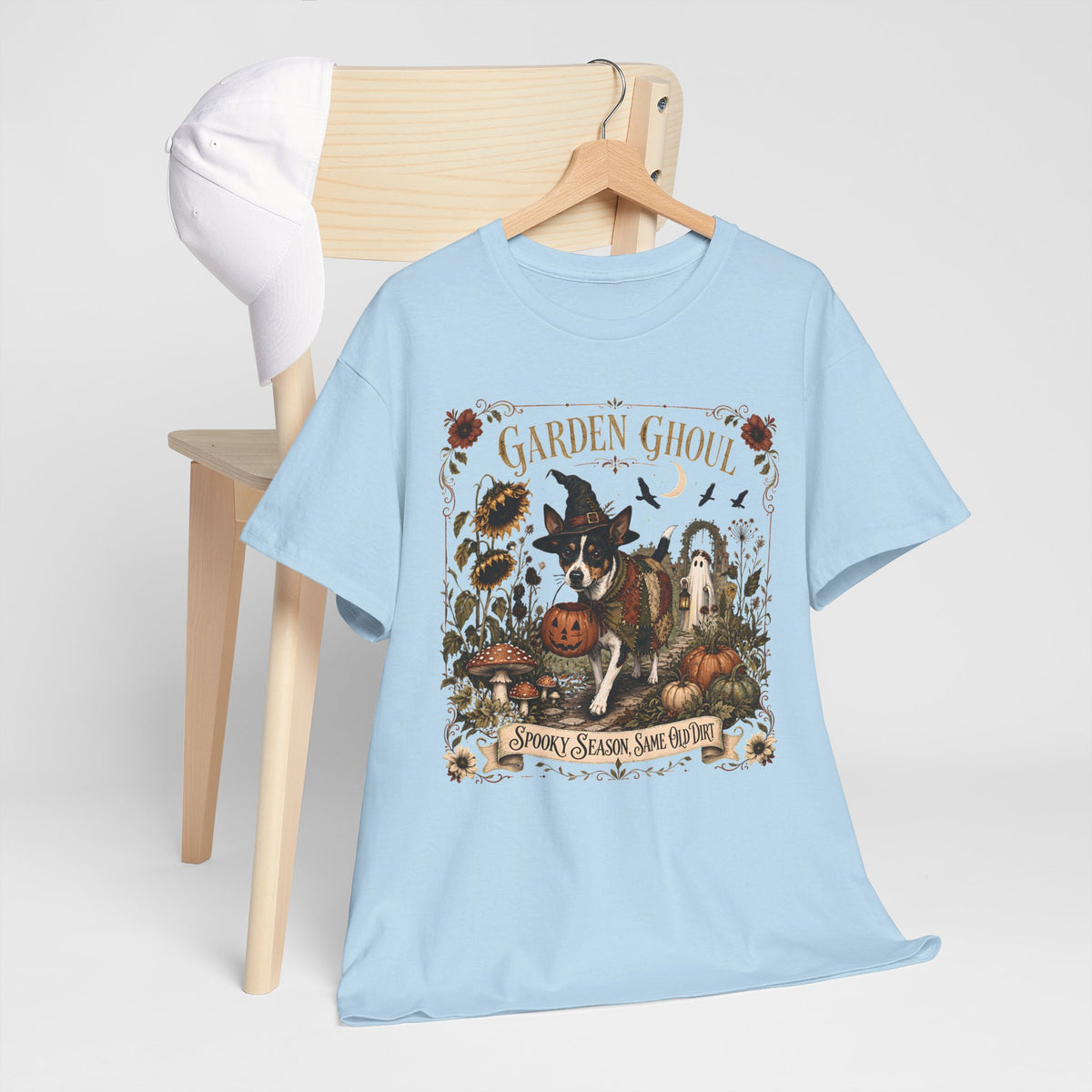 Garden Ghoul Spooky Season Same Old Dirt Unisex T-Shirt Rat Terrier