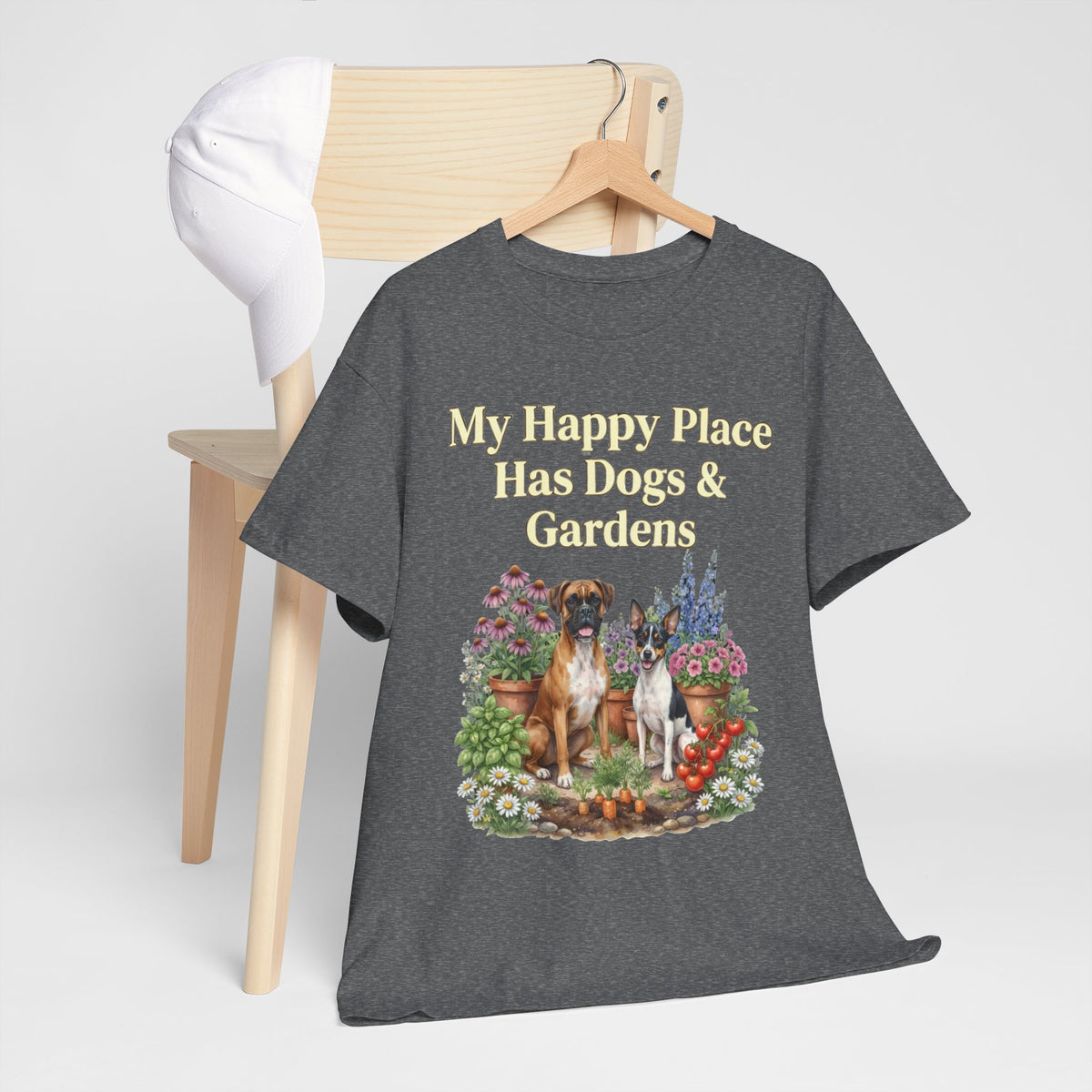My Happy Place Has Dogs & Gardens Unisex T-Shirt