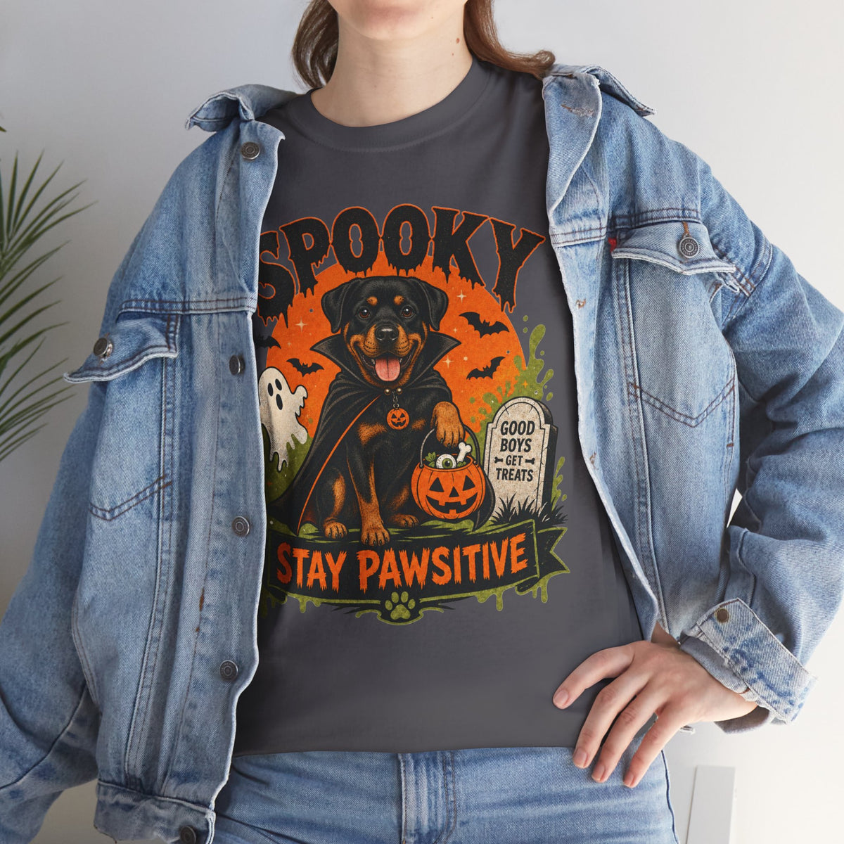 Spooky Stay Pawsitive Unisex T-Shirt