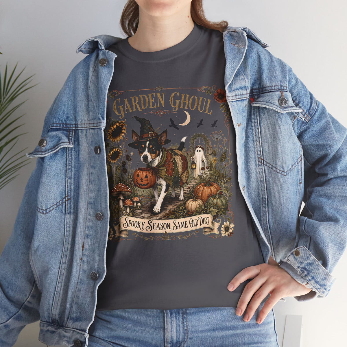 Garden Ghoul Spooky Season Same Old Dirt Unisex T-Shirt Rat Terrier