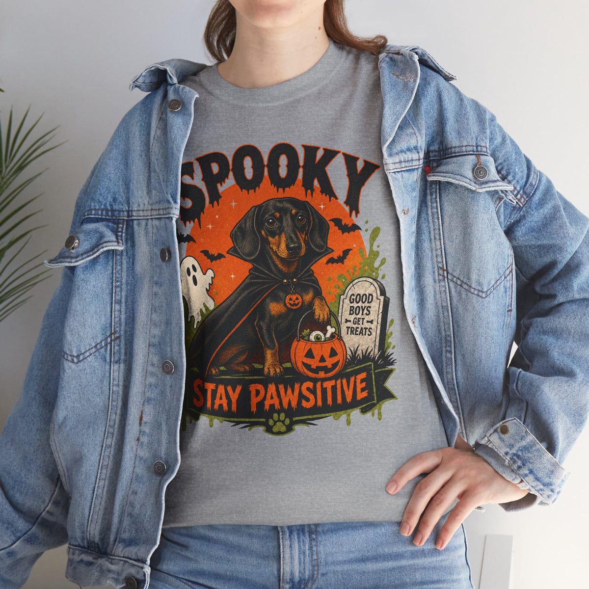 Spooky Stay Pawsitive Unisex T-Shirt