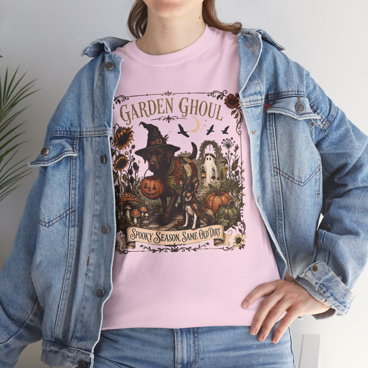Garden Ghoul Spooky Season Same Old Dirt Unisex T-Shirt Chocolate Lab.