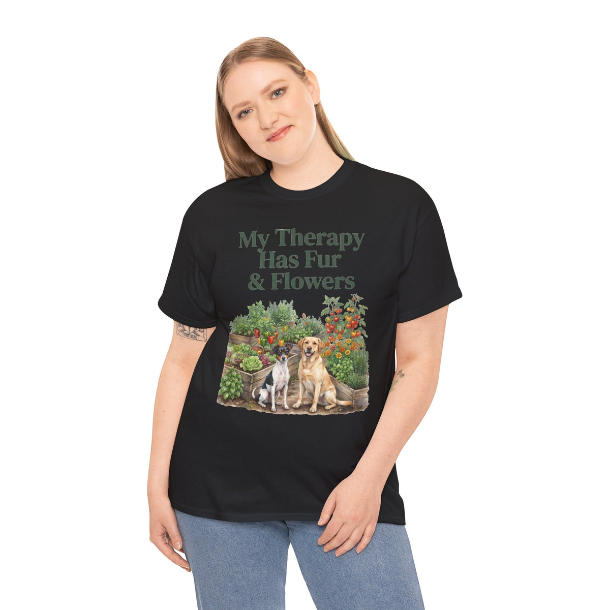 My Therapy Has Fur & Flowers Unisex T-Shirt