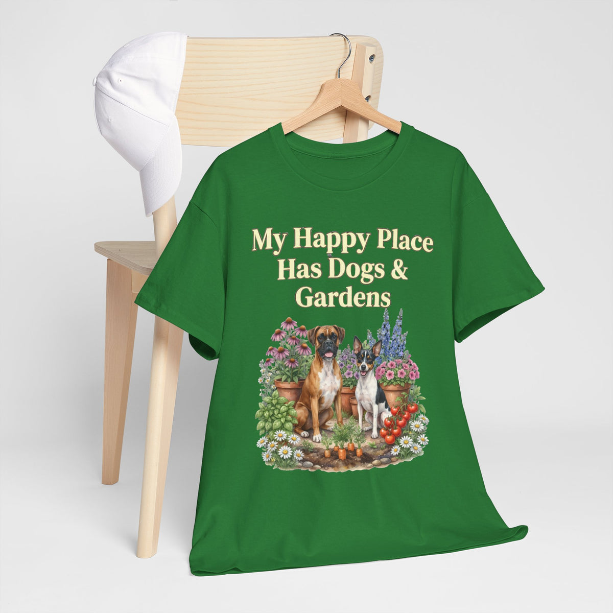 My Happy Place Has Dogs & Gardens Unisex T-Shirt