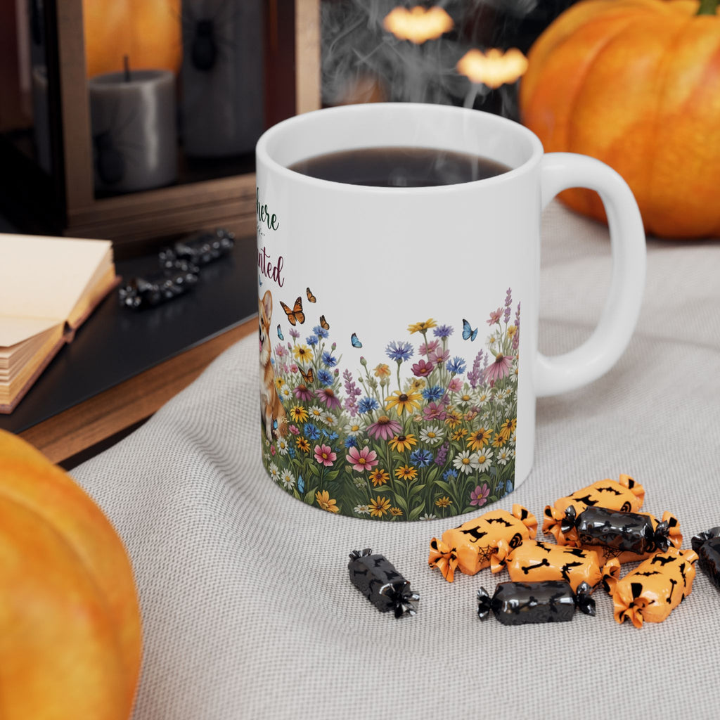 Bloom Where You’re Planted Ceramic Mug — Floral Dogs 11oz