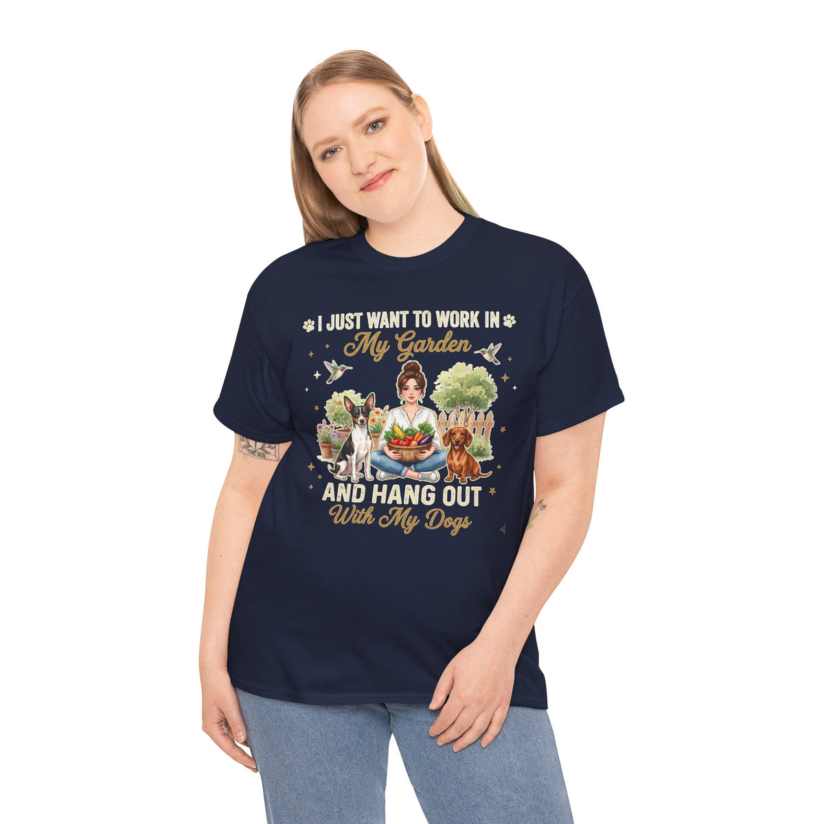 I Just Want to Work in My Garden and Hang Out With My Dogs Unisex T-Shirt