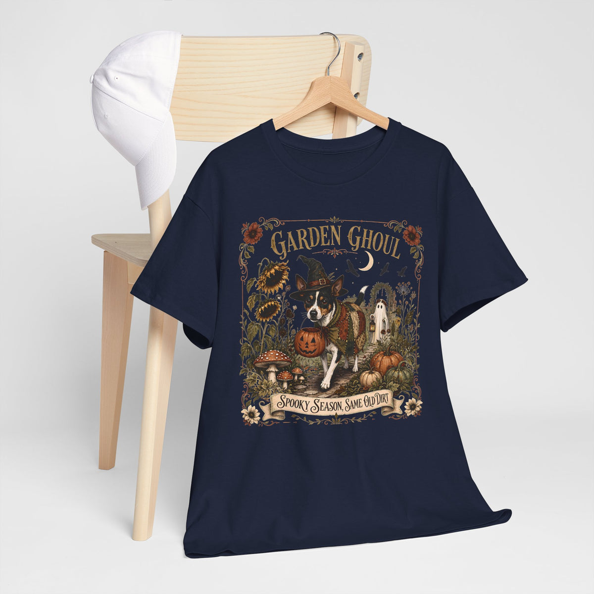 Garden Ghoul Spooky Season Same Old Dirt Unisex T-Shirt Rat Terrier