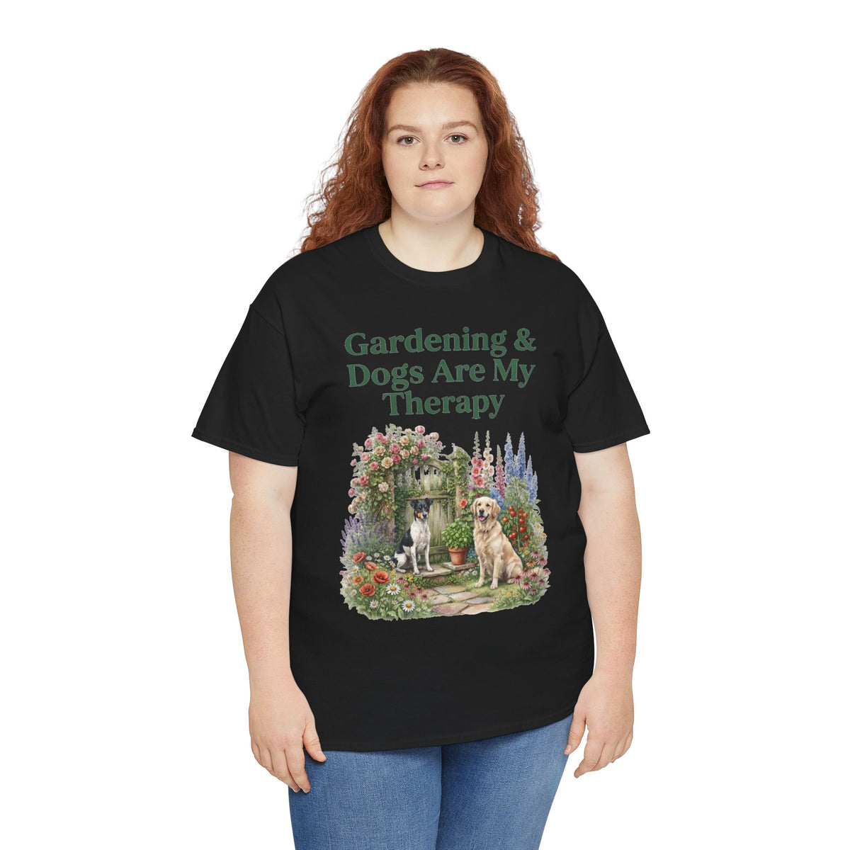Gardening & Dogs Are My Therapy Unisex T-Shirt