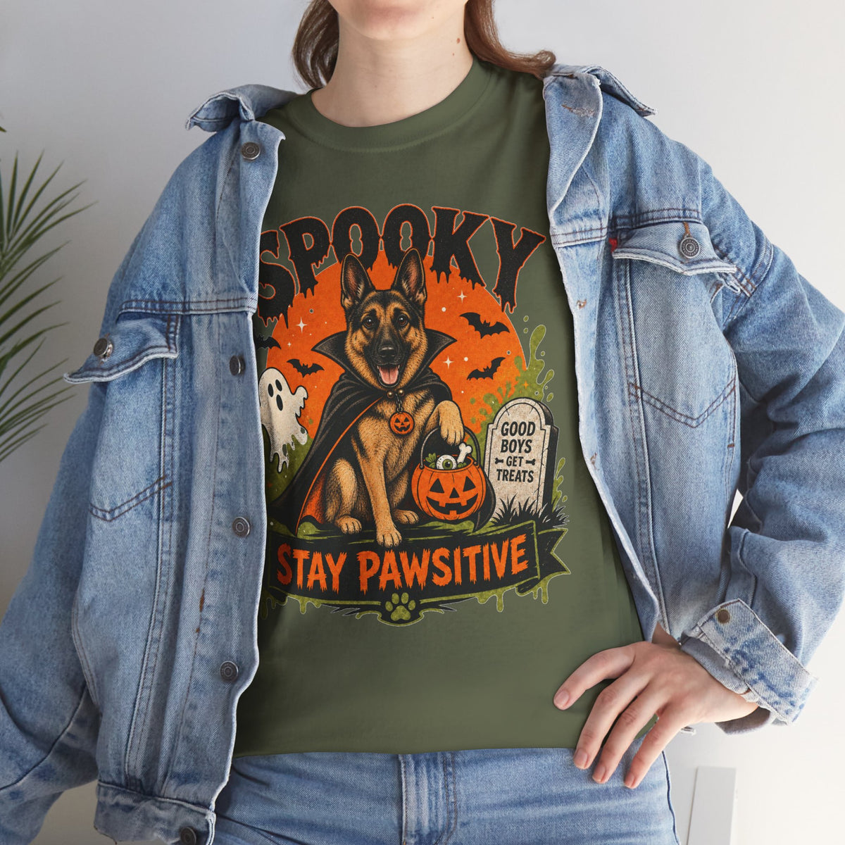Spooky Stay Pawsitive Unisex T-Shirt