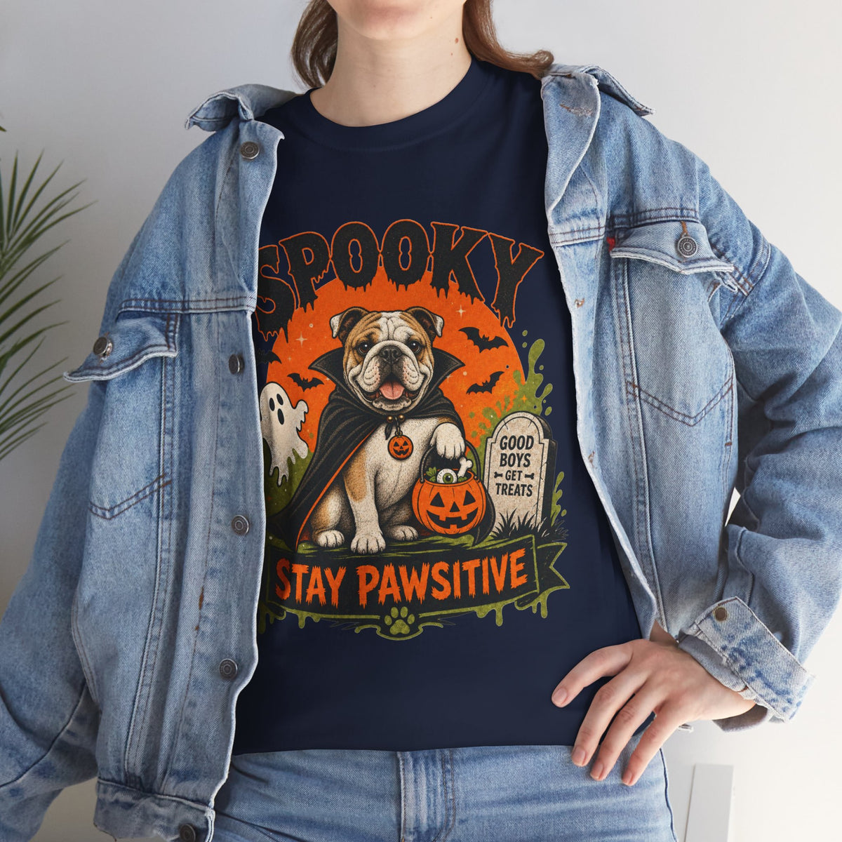 Spooky Stay Pawsitive Unisex T-Shirt