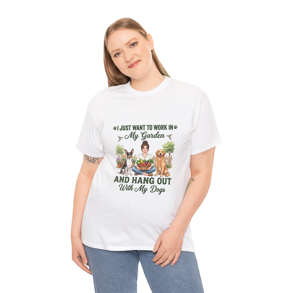 I Just Want To Work In My Garden And Hang Out With My Dogs Unisex T-Shirt