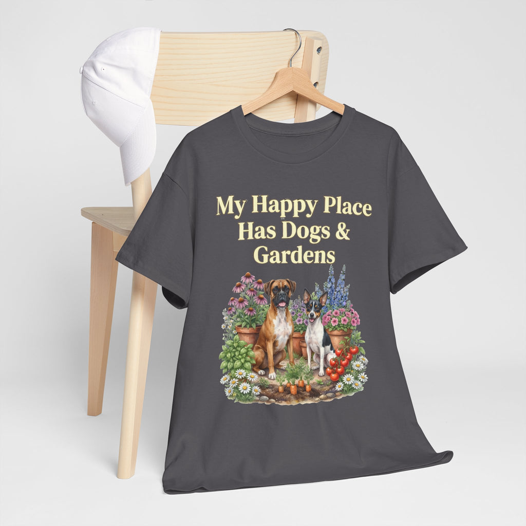 My Happy Place Has Dogs & Gardens Unisex T-Shirt