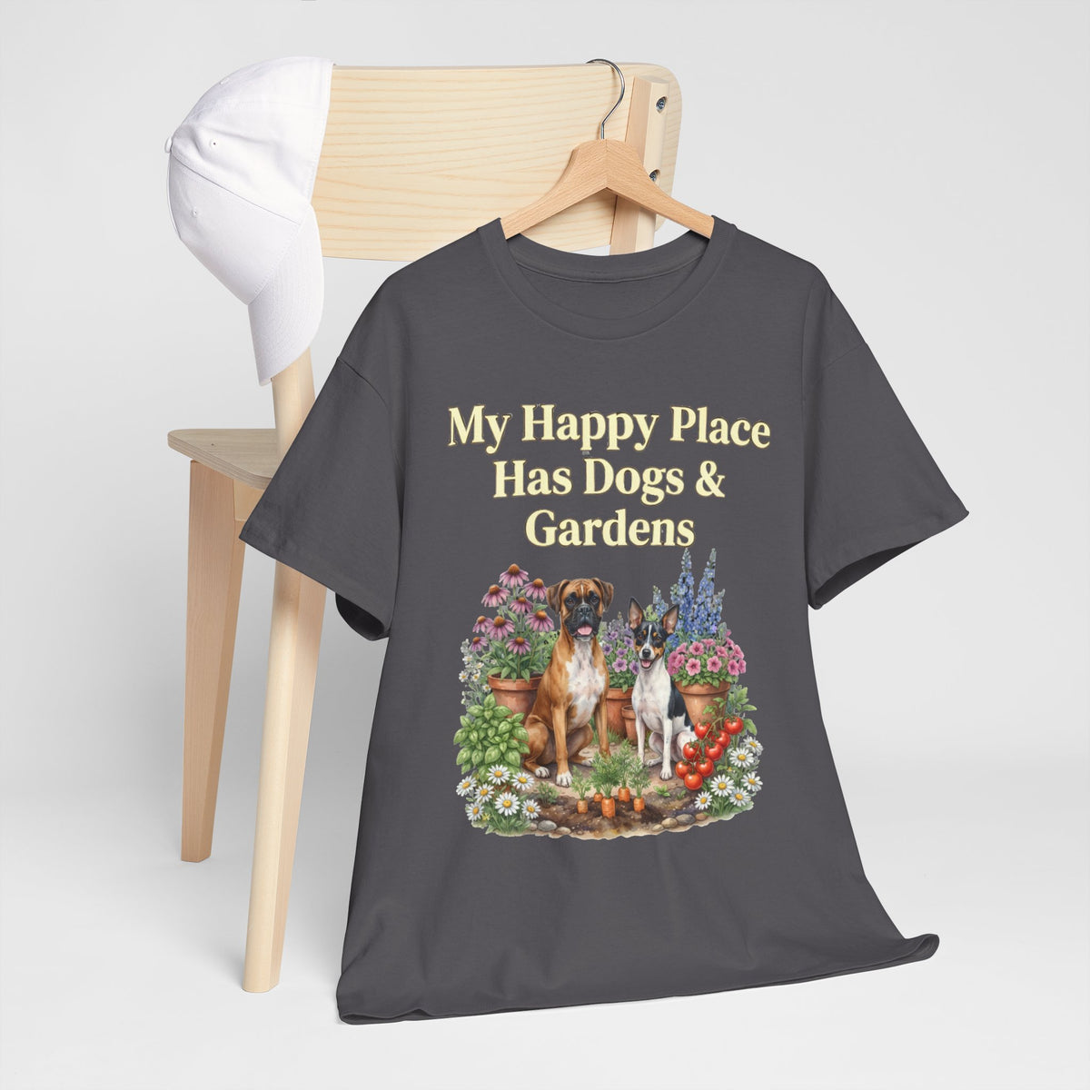 My Happy Place Has Dogs & Gardens Unisex T-Shirt