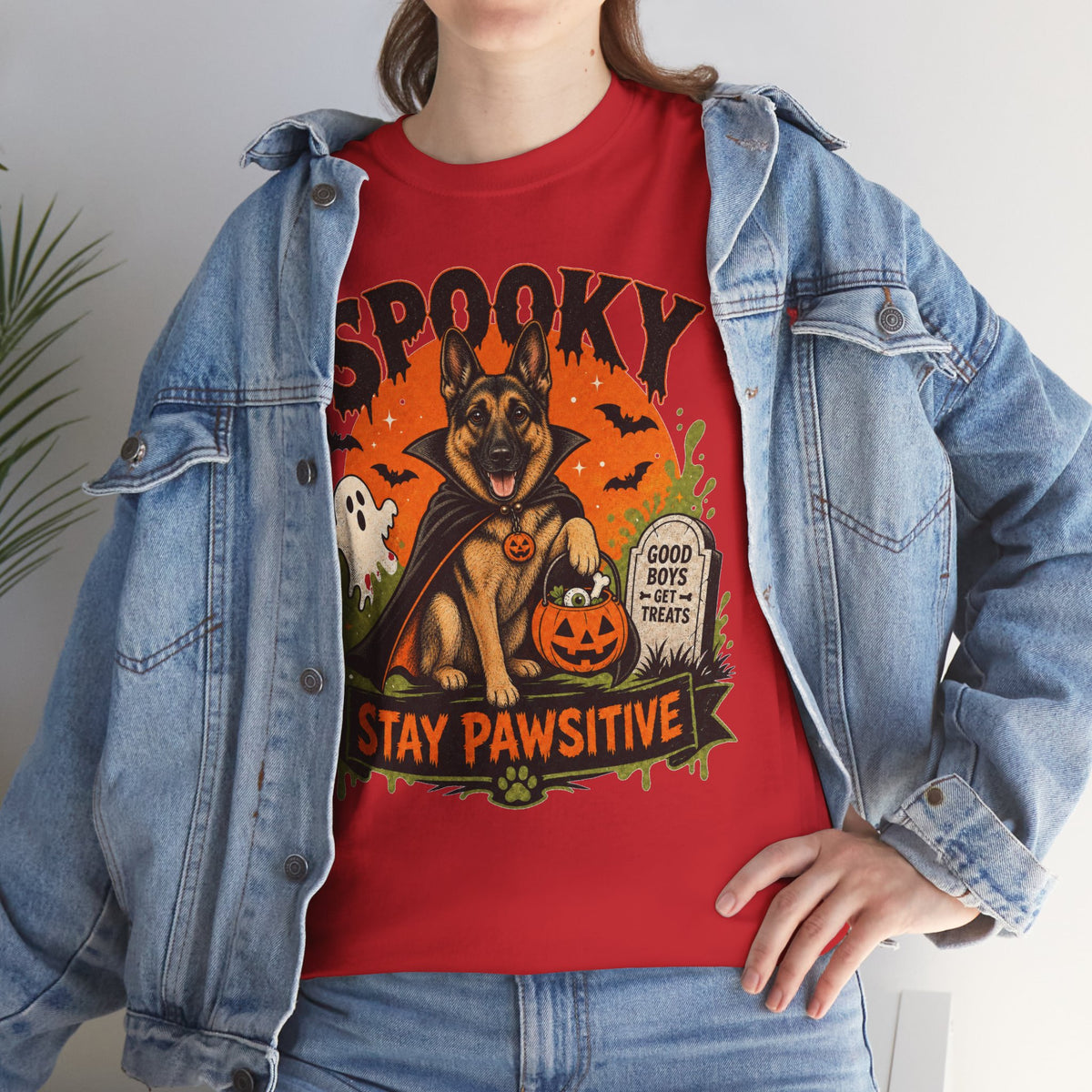 Spooky Stay Pawsitive Unisex T-Shirt