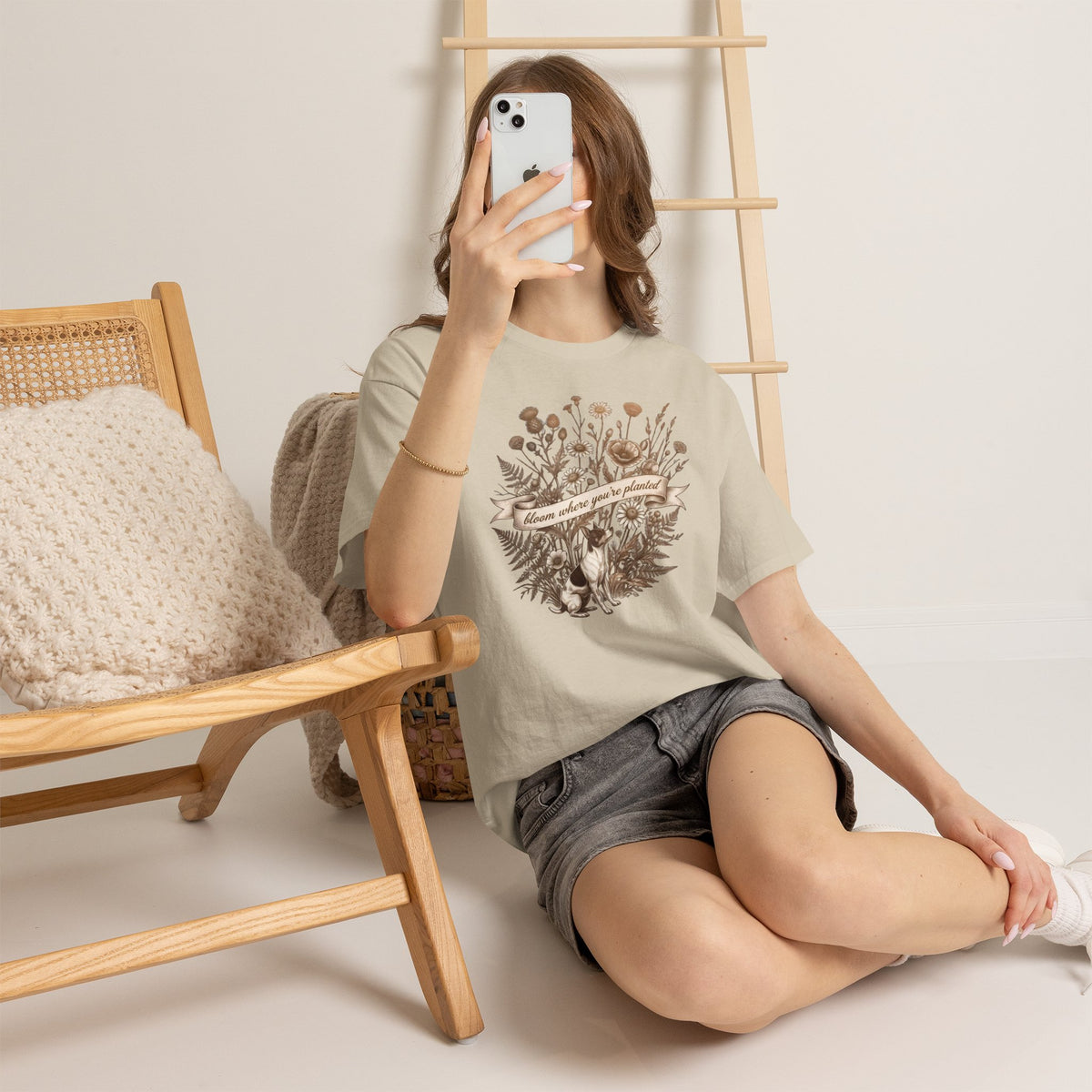 ‘Bloom Where You’re Planted’ Floral T‑Shirt