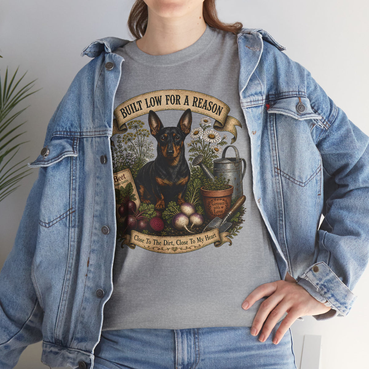 Built Low For A Reason Dachshund T-Shirt - Gardening & Dog Lover Tee
