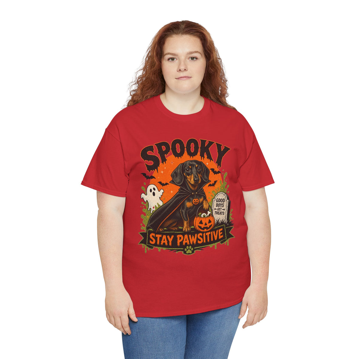 Spooky Stay Pawsitive Unisex T-Shirt