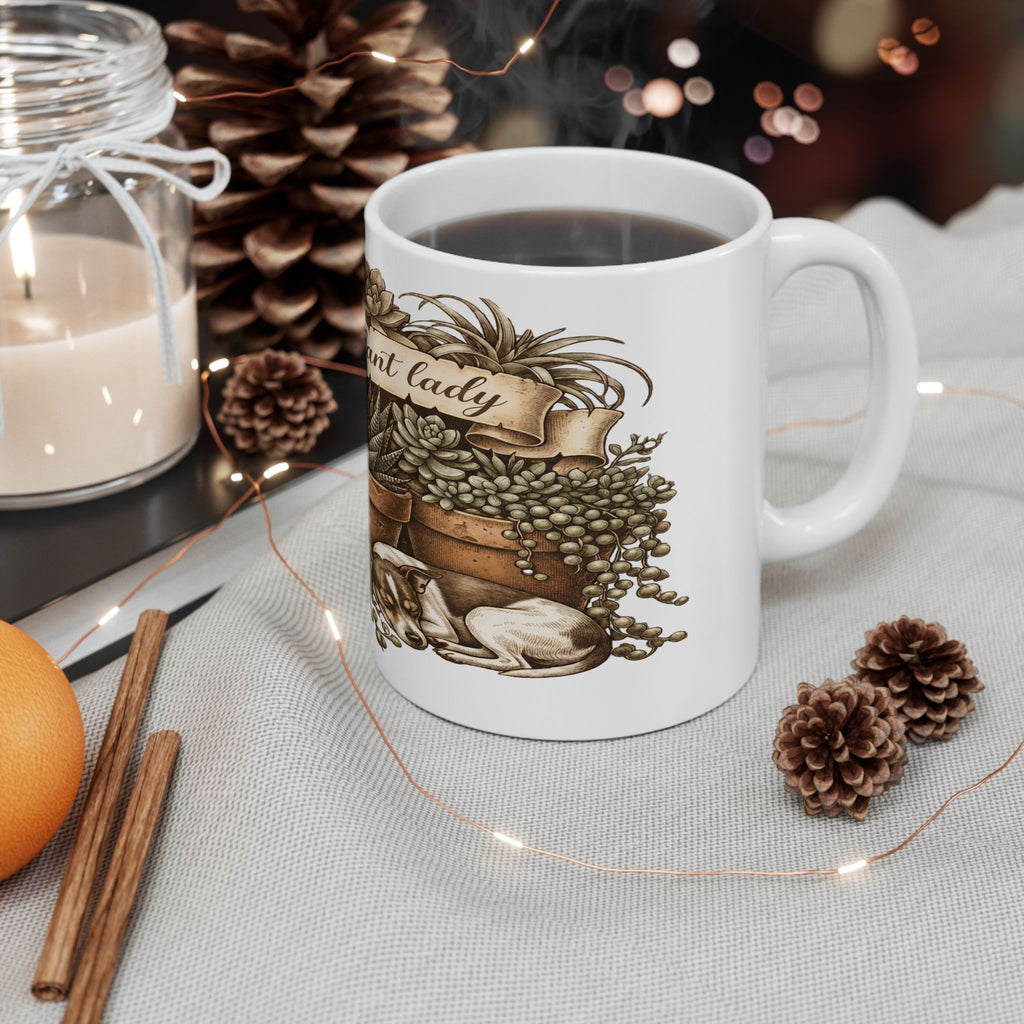 Plant Lady Ceramic Mug – Succulent Coffee Cup (11oz & 15oz)