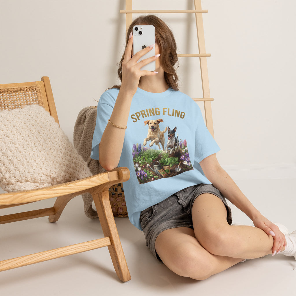 Spring Fling Yellow Lab & Rat Terrier Unisex T-Shirt