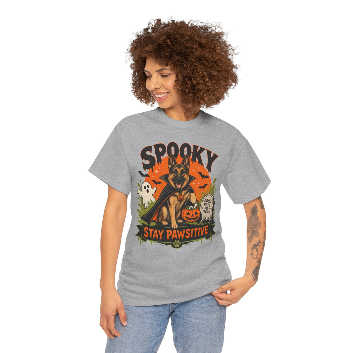 Spooky Stay Pawsitive Unisex T-Shirt