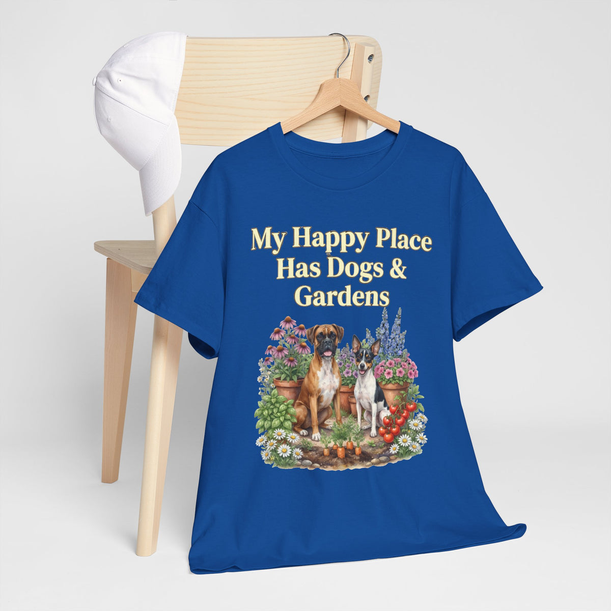 My Happy Place Has Dogs & Gardens Unisex T-Shirt
