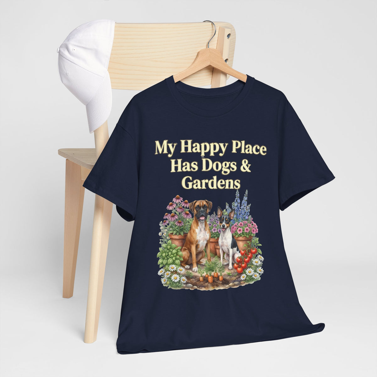 My Happy Place Has Dogs & Gardens Unisex T-Shirt