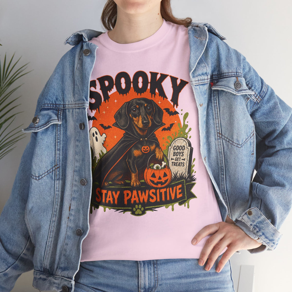 Spooky Stay Pawsitive Unisex T-Shirt