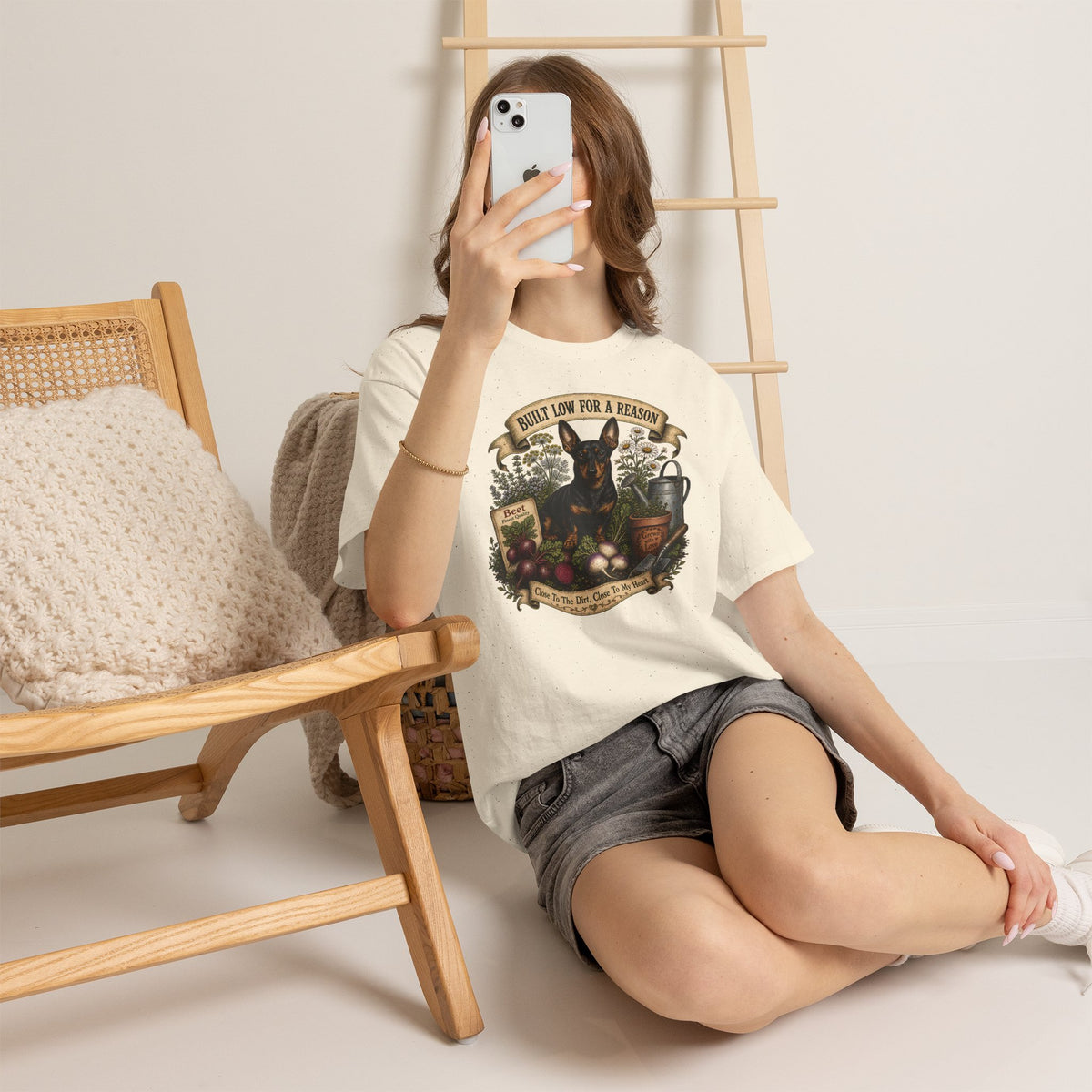 Built Low For A Reason Dachshund T-Shirt - Gardening & Dog Lover Tee