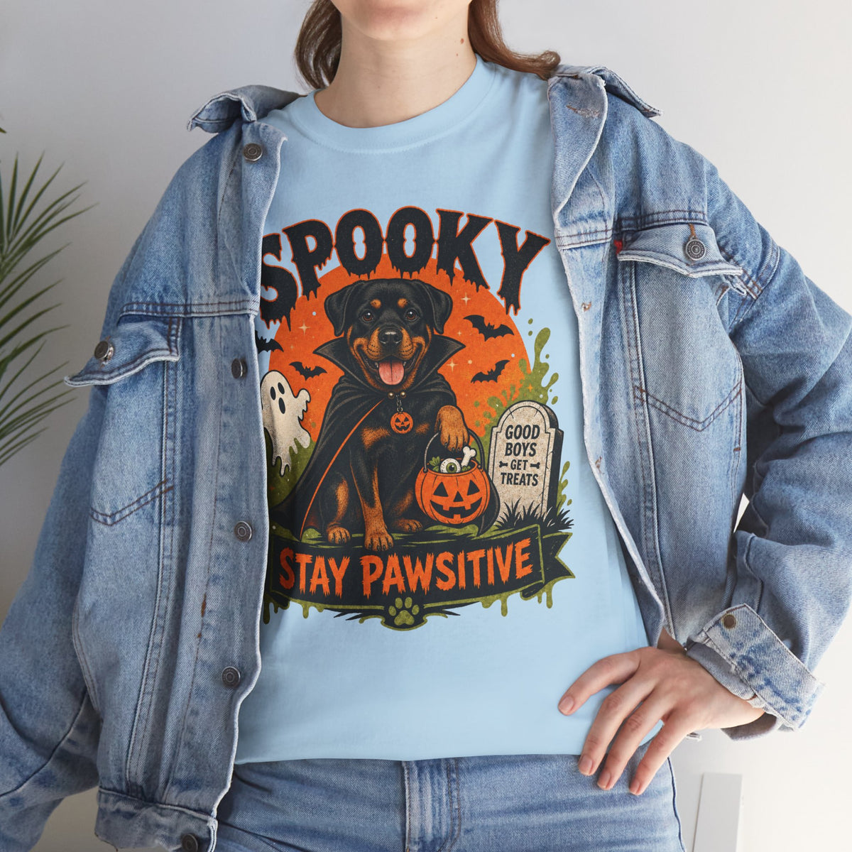 Spooky Stay Pawsitive Unisex T-Shirt
