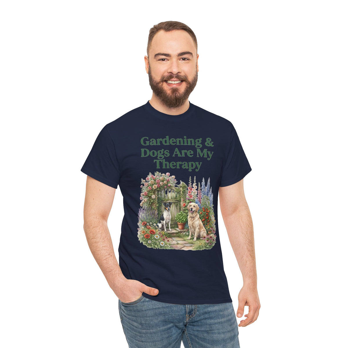 Gardening & Dogs Are My Therapy Unisex T-Shirt