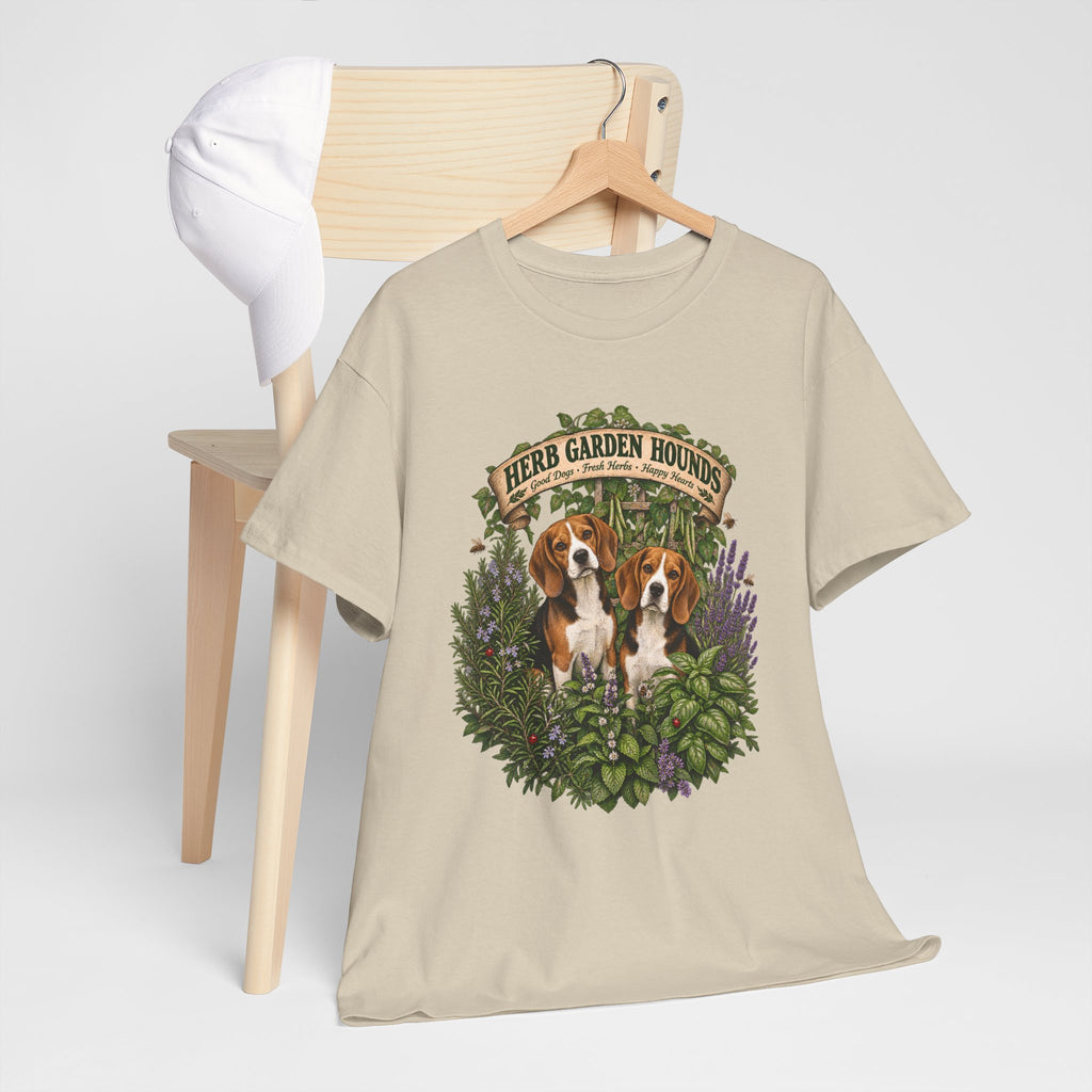 Herb Garden Hounds T-Shirt — Beagle Floral Gardening Tee