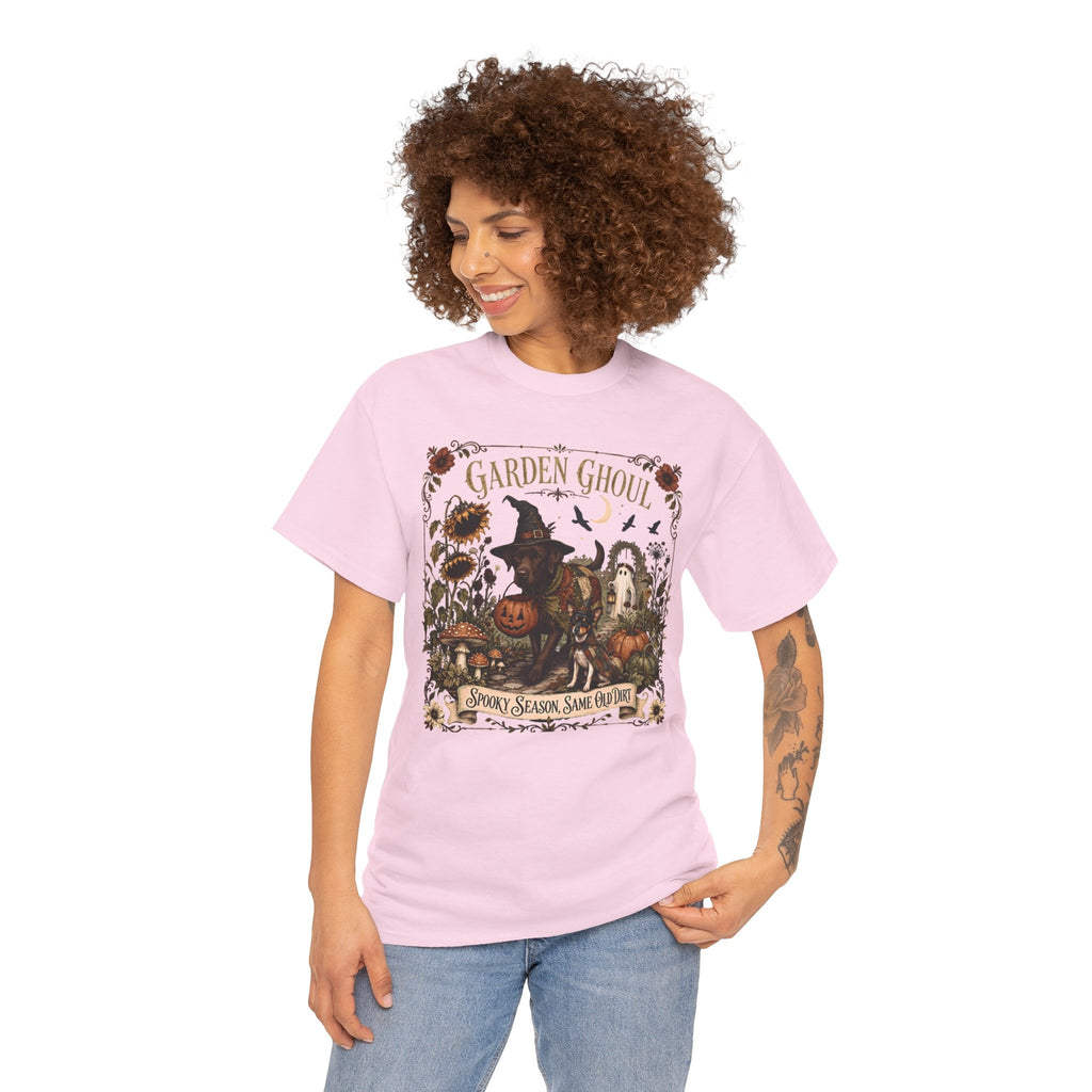 Garden Ghoul Spooky Season Same Old Dirt Unisex T-Shirt Chocolate Lab.