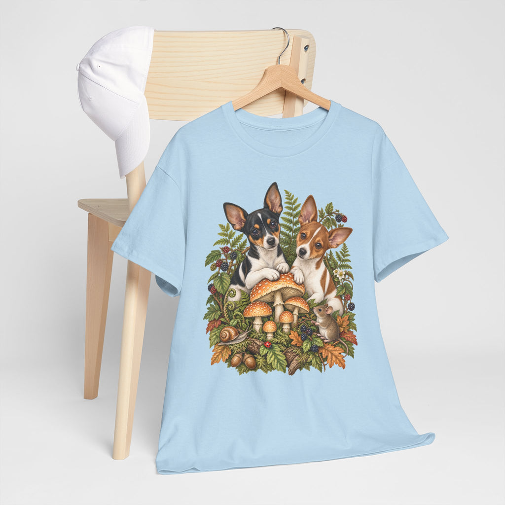 Rat Terrier Puppies Autumn Mushroom T-Shirt