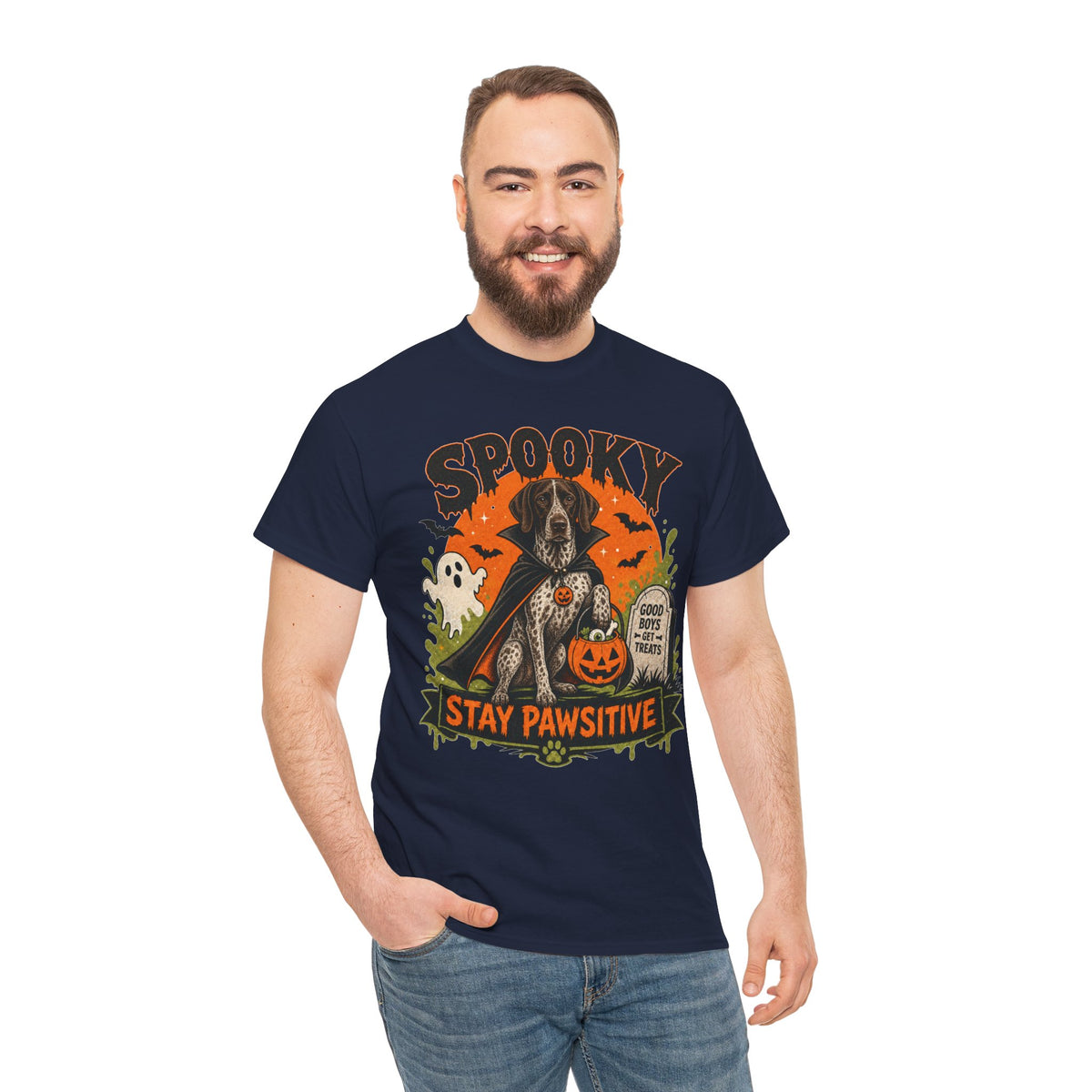 Spooky Stay Pawsitive Unisex T-Shirt