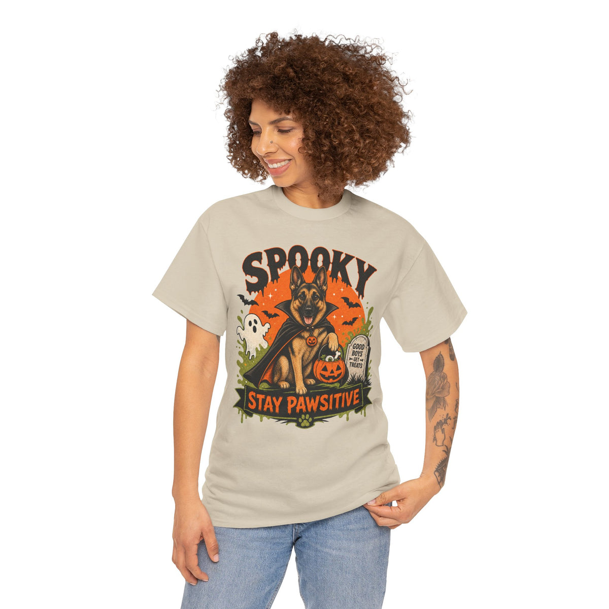 Spooky Stay Pawsitive Unisex T-Shirt
