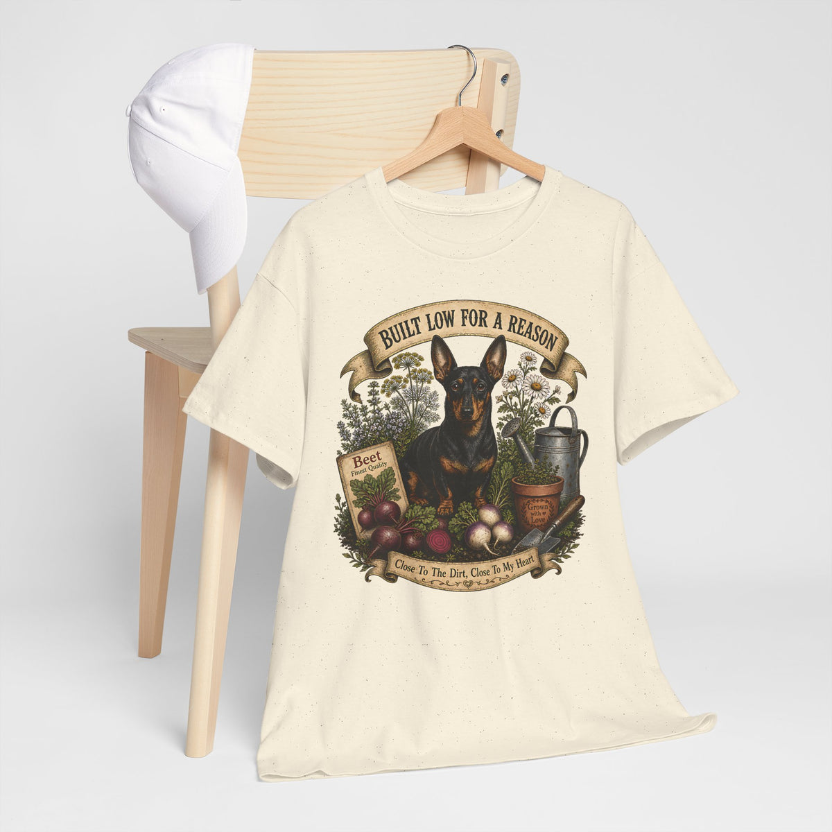 Built Low For A Reason Dachshund T-Shirt - Gardening & Dog Lover Tee