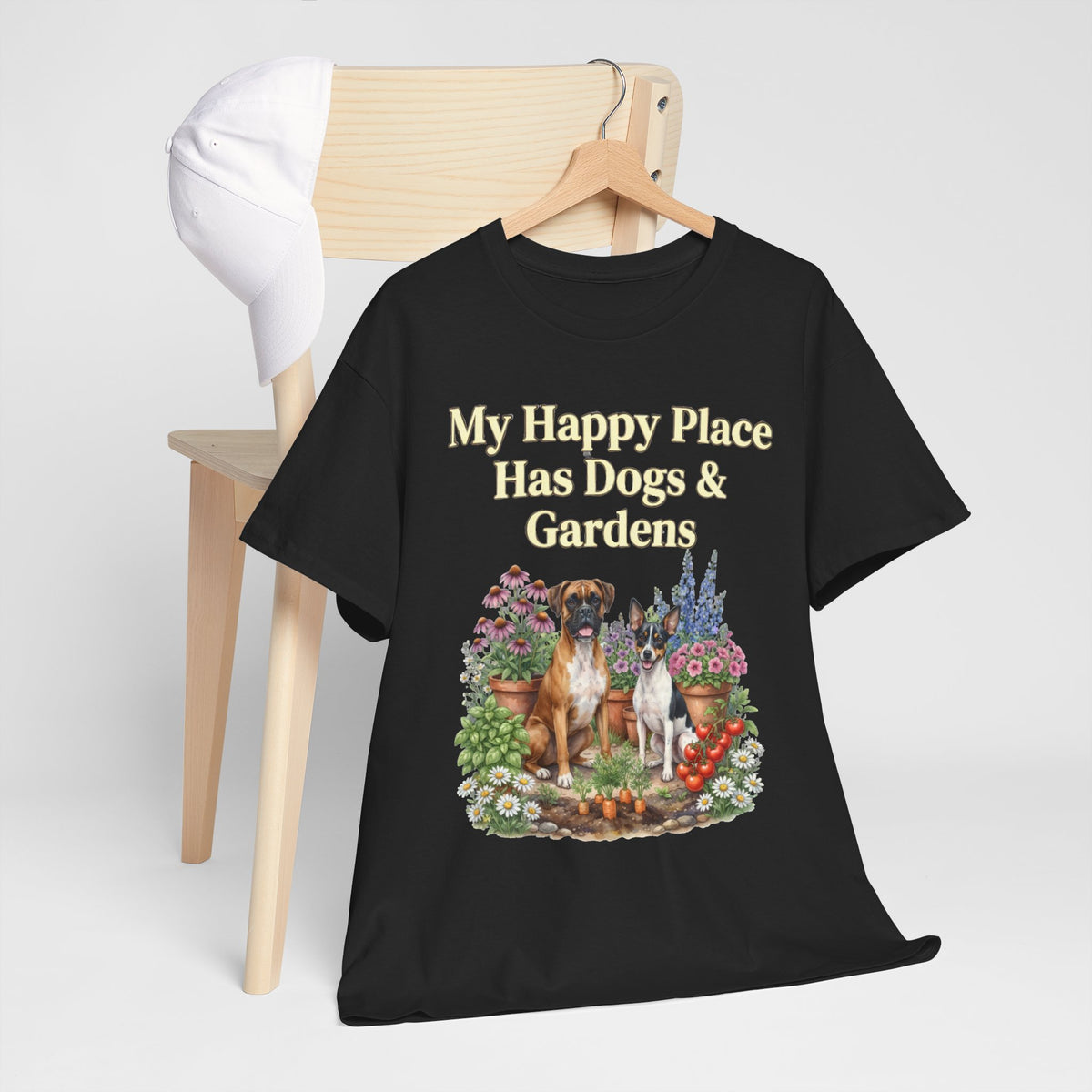 My Happy Place Has Dogs & Gardens Unisex T-Shirt