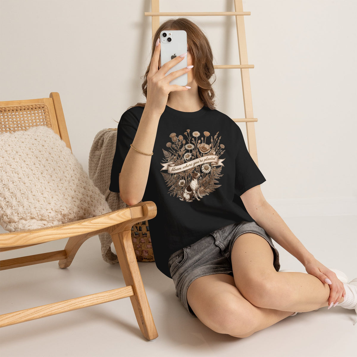 ‘Bloom Where You’re Planted’ Floral T‑Shirt