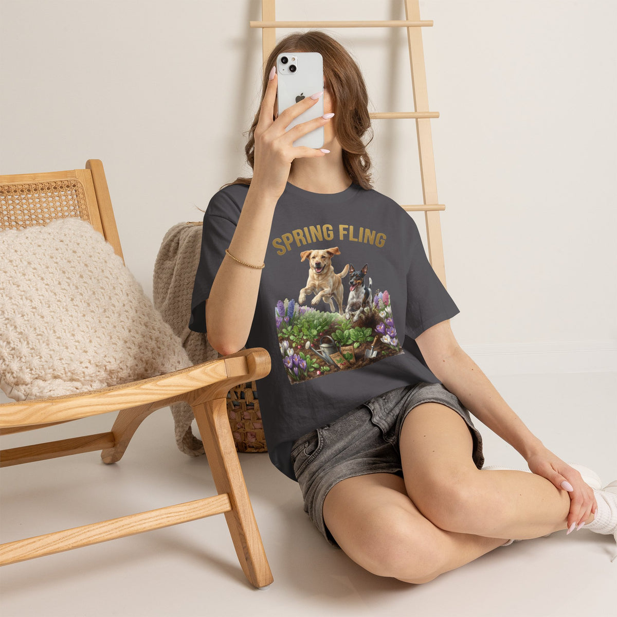 Spring Fling Yellow Lab & Rat Terrier Unisex T-Shirt
