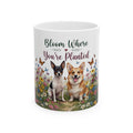 Bloom Where You’re Planted Ceramic Mug — Floral Dogs 11oz