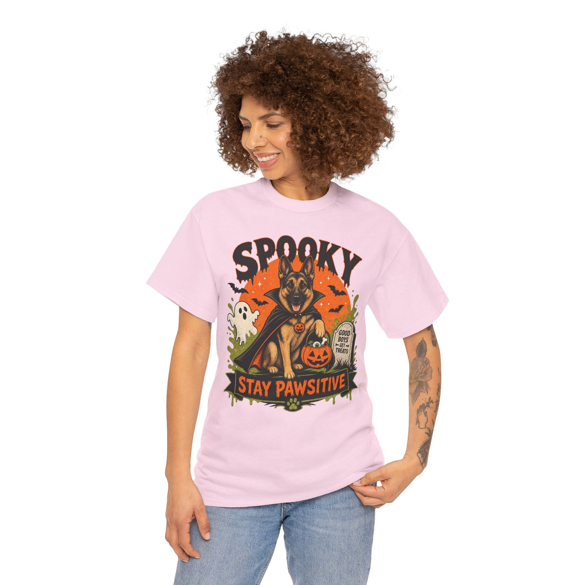 Spooky Stay Pawsitive Unisex T-Shirt